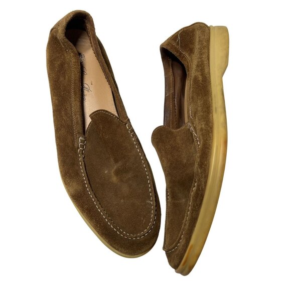 Loro Piana Summer Walker Suede Loafer in Brown